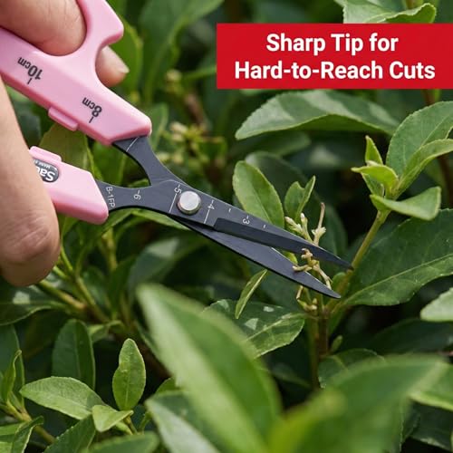 Saboten Fluorine Coated Straight Blade Trimming Scissors Pink PT-1 160mm Precision Gardening Bonsai and Floral Shears Made in Japan - color: Pink, size: Non-Stick Straight Blade