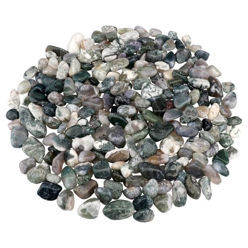 0.96LB Natural Pebbles Crushed Stones Aquarium Gravel Succulent Rocks Vase Filler Fish Tank Decorative Polished Bulk Irregular Shaped - Aquatic Agate - color: Aquatic Agate