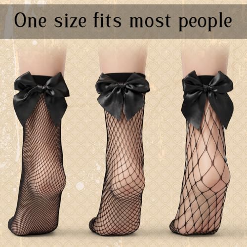 3 Pairs Fish Net Socks for Women, Nylon Mesh See Through Socks, Stretchy Fishnet Ankle Sock, Black Mesh Sock for Women Girls Daily Cosplay Summer Party Wear