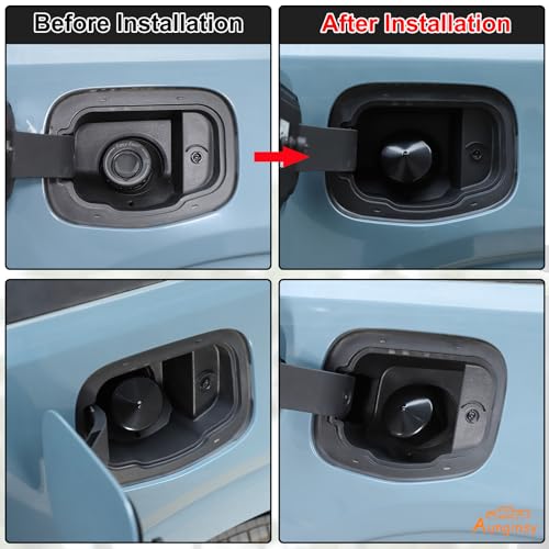Aunginsy Capless Gas Cap Dirt, Water & Dust Cover Capless Gas Cap Fuel Filler Cover Compatible with Ford Maverick 2022-2024 Cap & Shield Capless Gas Cap Fuel Filler Nozzle Cover Protection Accessories - color: Black