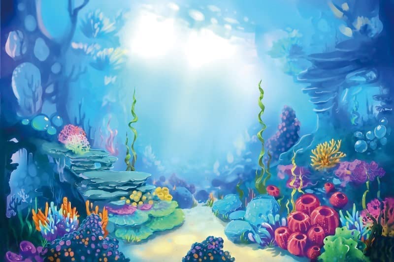 Yeele 15x10ft Under The Sea Backdrop for Photography Wonderland Underwater Background for Kids Children Birthday Party Ocean Theme Baby Shower Photo Booth Studio Decorations Cake Table Banner Vinyl