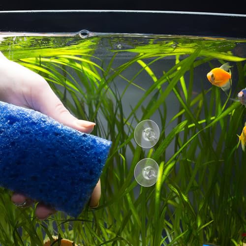 20Pcs Aquarium Suction Cups with Adjustable Cable Ties Strong Transparent Sucker Clips for Fish Tank Plants Secure Mounting for Aquatic Decor and Moss Binding