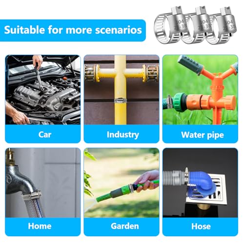 20 Pack Stainless Steel Adjustable Hose Clamp Adjustable Worm Gear Pipe Fuel Line Hose Clamps Heavy Duty for Plumbing 7/8'' - 1-1/2'' (21-38mm) - size: 20 pcs (7/8'' - 1-1/2'')