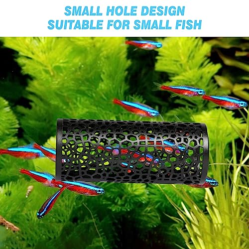 Abizoo Betta Fish Toys - Betta Tunnel Black, Small Hole Hollow Cave, Safer for Small Fish & Shrimp, Aquarium Decor & Hideout Tube - color: Black