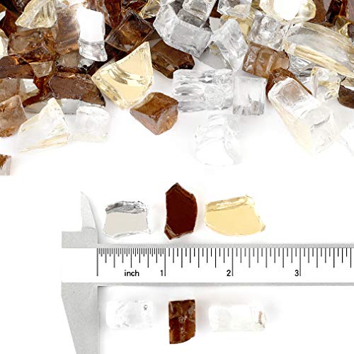 Stanbroil 10-Pound Blended Fire Glass - 1/2 inch Reflective Tempered Gold, Platinum, Copper for Indoor and Outdoor Gas Fire Pits and Fireplaces - color: Gold, Platinum, Copper, size: 1/2"