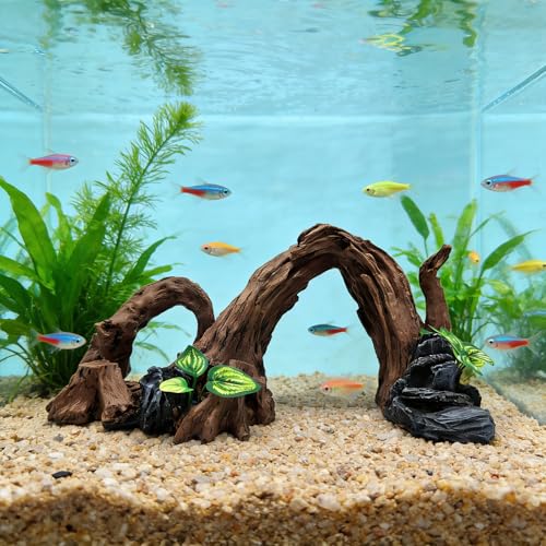 Large Fish Tank, Sunken Wood Decoration, Aquarium Accessories, Artificial Driftwood Landscape Center Ornaments, Suitable for Decorating Fighting Fish, Shrimp, Goldfish, and Reptiles