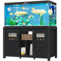 YITAHOME 120 Gallon Fish Tank Stand with Power Outlets, Heavy Duty Large Aquarium Stand with Barn Door, Reptile Tank Turtle Terrariums Table for Fish Tank Accessories Storage,1100LBS Capacity
