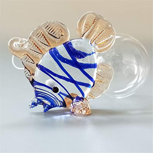 Fish Tank Ornaments Color Bubble Fish Miniature Hand Blown Tropical Fish Figurine Art Glass Sea Animals Collection,Set of 6 for Small and Medium Fish Tanks (3) - color: Multicolored-2
