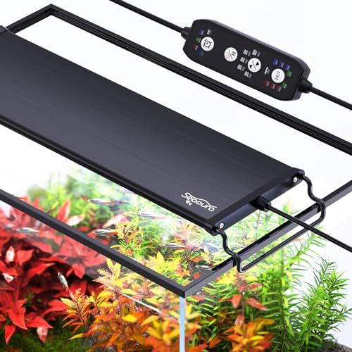 SEAOURA 24/7 Mode LED Aquarium Light for Plants-Sunrise-Daylight-Moonlight Mode, Fish Tank Light with Auto On/Off, 7 Colors, Adjustable Timer/Brightness for 36 Inch to 42 in Freshwater Tank - size: for 36-42 inch tank