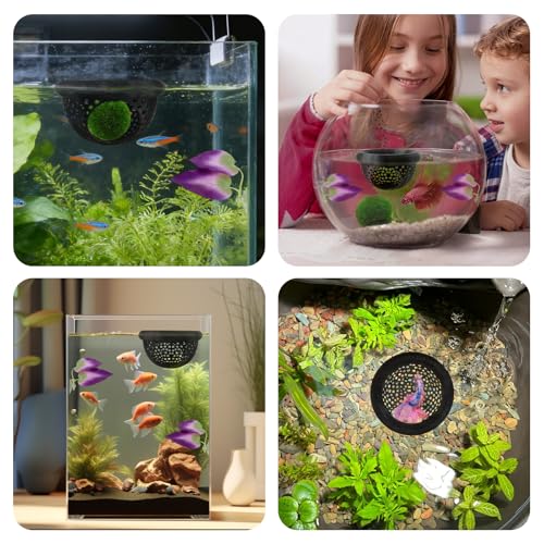 3Pcs Betta Fish Tank Accessories-Floating Betta Hide & Fish Leaf Hammock, Feeder, Hiding Spots for Betta Fish