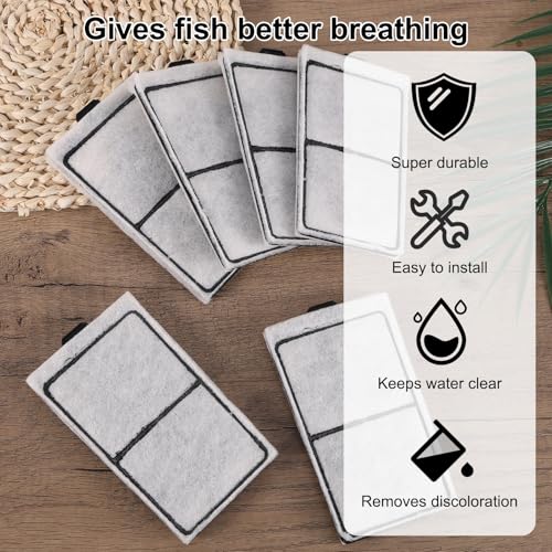 lasuroa Filter Cartridges Compatible with Topfin Top Fin EF-S & BF5 BETTAFLO, 3.7x2.1 Inch Fish Tank Filter Cartridge Replacement for Aquarium Water Filtration (PF-S, 6) - style: PF-S