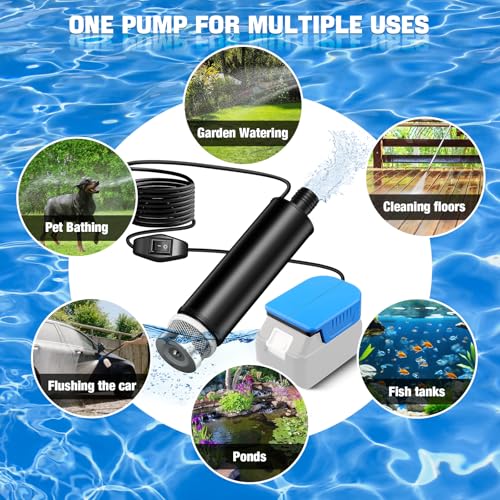 Portable Water Transfer Pump for Makita 18V Battery, 500GPH 100W 16Ft Cord for Pool, Water Beds, Garden Shower, Puddle,Camping, RV, Bilge,Fish Tank,Diesel Boat Truck (No Battery) - style: PUMP for Makita
