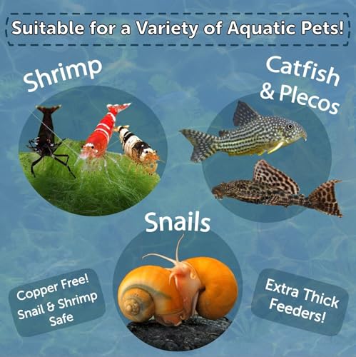 Spirulina Enriched Calcium Feeders for Shrimp, Snails, Crabs, Crayfish, Pleco, Catfish, All Tropical Fish…25 Count Bag