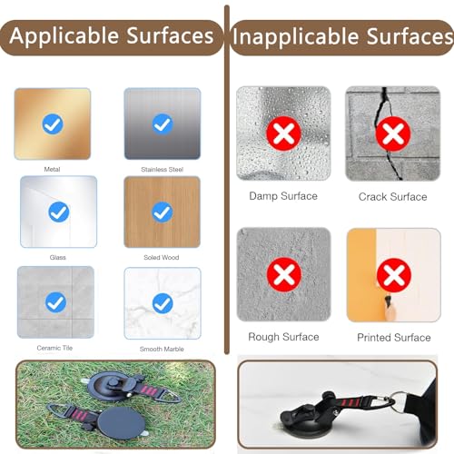 Heavy Duty Suction Cups Anchor with Hooks, Suction Cup Camping Tie Downs with Tarp Clips Deavy Duty ,Outdoor Strong Suction Cup Wall Anchor for RV Boat Camping Tarp Accessory,Car Side Awning (8)