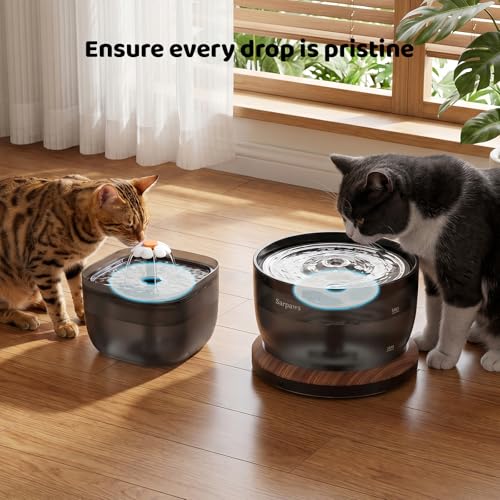 SARPAWS 8 Pack Replacement Filters & 8 Pack Pre-Filter Sponges Set – Official Replacement Filters for Sarpaws Cat Drinking Water Fountains Dog Water Dispenser-FW1 and W8-L-E