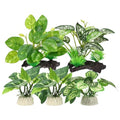 Aquarium Plastic Plants, Driftwood Betta Silk Plants, Silk Plants Aquarium Set Decor, Silk Aquarium Plants for Betta Fish (Green, 5pcs)