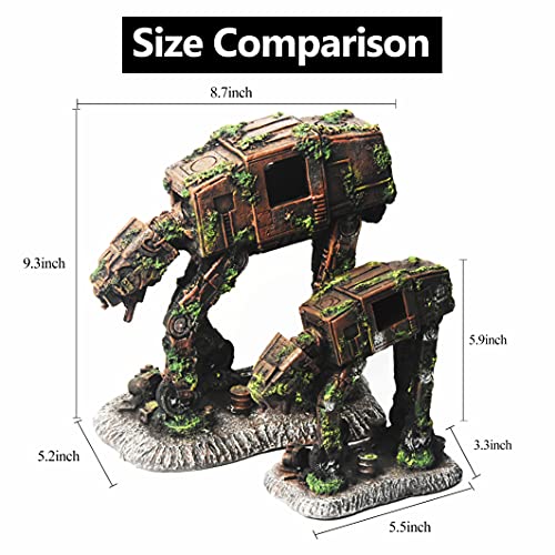 fazhongfa Fish Tank Decorations Star Wars Aquarium Accessories Small to Large Fish Tank Resin Decor for Betta Goldfish Hideouts Cave Hide Ornament Backgrounds (at-Large) - size: Large