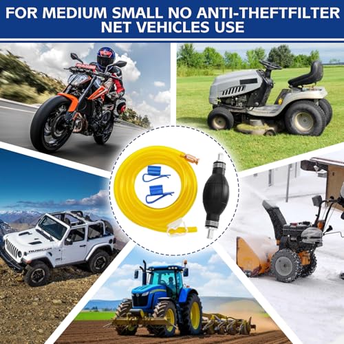 Siphon Pump Gasoline Siphon Hose Pump, Portable Hand Fuel Transfer Pump, Manual Fuel Pump with PVC Hoses for Gasoline, Oil, Diesel, Water - color: Yellow-01
