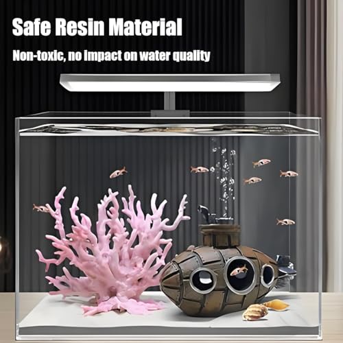 Aquarium Decorations Submarine – Fish Tank Decor with Submarine, Fish Tank Accessories for Betta Fish, Cute Aquarium Ornament (Submarine Red) - color: Submarine Red