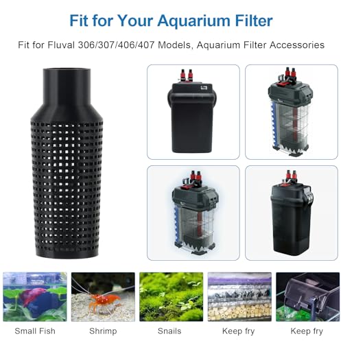 Aquarium Intake Guard, Aquarium Filter Intake Guard Fits for Fluval 306/307/406/407 Models, Fish Safe Filter Cover Aquarium Filter Accessories