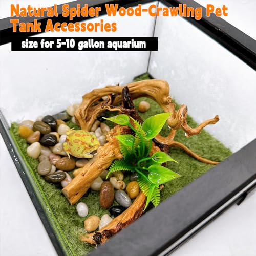 Hamiledyi 6-8in Aquarium Driftwood 3PCS Reptile Spider Wood Assorted Branches Natural Trunk Driftwood Tree Fish Tank Decoration - size: S:Spiderwood (6-8in 3PCS)