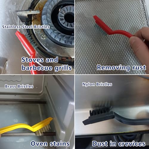 12Pcs Crevice Cleaning Brush,Small Gap Cleaning Brushes for Cleaning Bathroom,Kitchen,Window Grooves,Corners, Sinks, washbasins, Showers, faucets, bathtubs, Gas Stove and Tiles