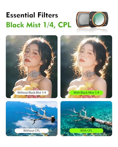 Magnetic CPL Polarizer Filter for DJI Osmo Pocket 4/3 – Reduce Glare & Reflections, Enhance Color and Contrast, Ultra-Thin Multi-Coated HD Glass, Snap-On Gimbal Safe