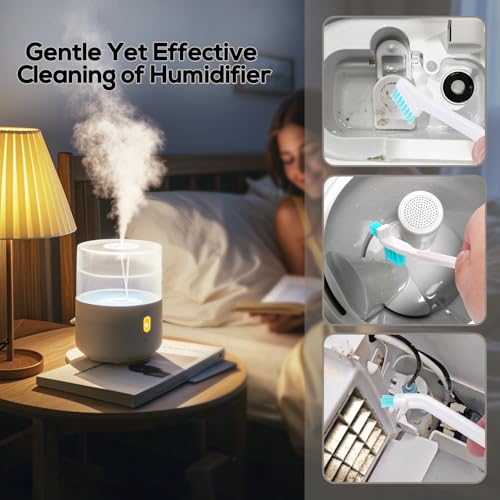 11 Pcs Humidifier Cleaner Brush Set – Small Detail Cleaning Brushes for Crevices, Gaps, Corners, Keyboard, Bottle, Tiles, and Tight Spaces – Household & Travel Cleaning Tools - color: Multicolor