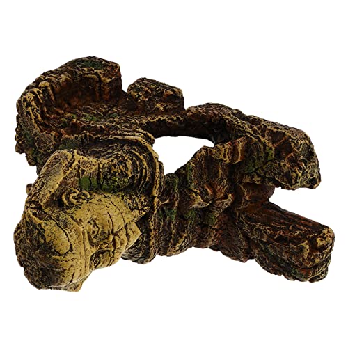 balacoo Aquarium Sphinx Statue Ornament 8.26X3.54X5.51In Golden Resin Egyptian Fish Tank Decor for Freshwater Saltwater Landscaping Betta Hides Desktop Decoration