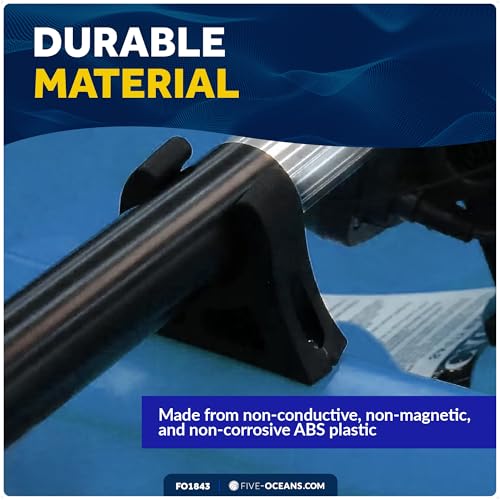 Five Oceans Boat Hook Holder, Kayak Paddle Holder - Paddle Holder for Kayaking, Paddle Holder Clip - Kayak Paddle Clip, Easy Mounting with Mounting Hardware, Black - Heavy-Duty Plastic - FO1843