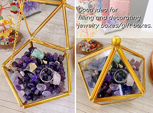 Amethyst Crystal Gravel Polished Chips Stones Pea Quartz 0.3-0.4" Tumbled Stone Crushed Natural Home Decoration Small Pebbles mini Fish Tank Vase Filler Landscape Bottom Ornament 250G 0.55 lbs - color: Purple - Amethyst, size: 0.55 Pound
