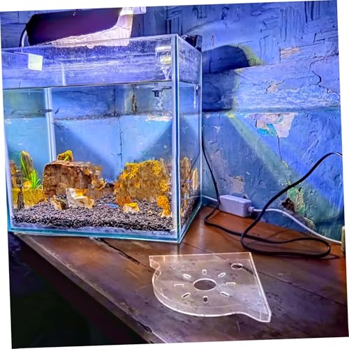 Corner Storage Shelf for Aquarium Multi-functional Triangle Stand Space-saving Organizer for Fish Tank Accessories and Food Elegant Desktop Decor for Spaces - color: White