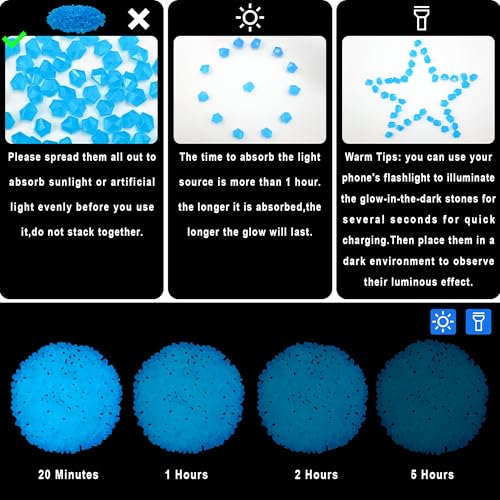8000PCS Glowing Rocks for Garden Outdoor Glow in The Dark Decorative Rock for Fish Tank Luminous Stones for Driveway Walkway Aquarium Fish Tank(Bule),5-8mm - size: 8000, style: Blue