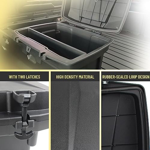 Rear Cargo Storage Box 21L Compatible with 2016-2025 Polaris Ranger/Ranger XP 500 570 900 1000, Polaris General 1000 Accessiories UTV Removable Waterproof Bed Box with Top Tool Tray