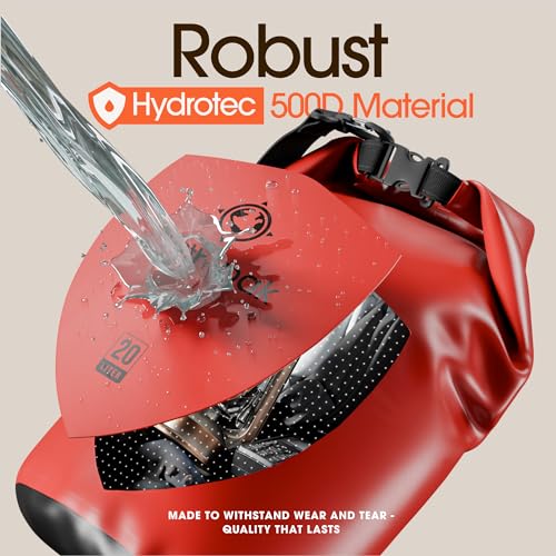 Earth Pak Waterproof Dry Bag - Roll Top Waterproof Backpack Sack Keeps Gear Dry for Kayak with Waterproof Phone Case - color: Red, size: 10L