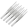 uxcell 5 Pcs 7-Inch Stainless Steel Straight Pointed Tweezers with Serrated Tip Daily Garden Tool