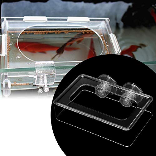 Futterring Aquarium, KIMISS Acrylic Simple Installation Fish Food Feeder Feeding Ring for Fish Aquarium with Suction Cup Acrylic Simple Installation (27x19.5x19cm / 10.6x7.7x7.5in) - size: 27x19.5x19cm / 10.6x7.7x7.5in