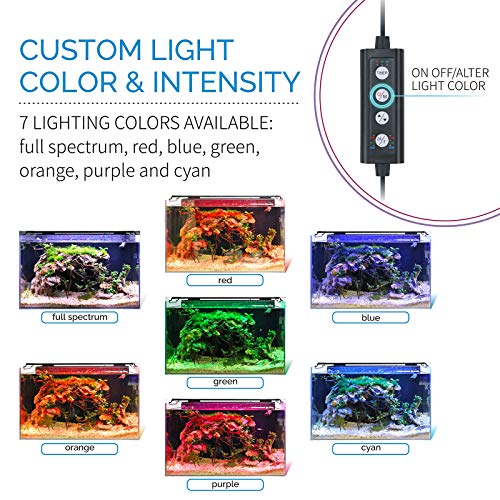 hygger Advanced LED Aquarium Light with Timer, 24/7 Lighting Cycle & DIY Mode, Full Spectrum Fish Tank Light for 12-17 in Freshwater Planted Tank - size: 12"- 17"(14W)