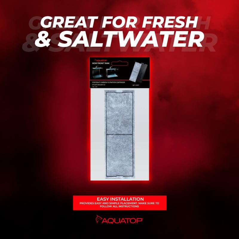Aquatop Premium Carbon Replacement Filtration Pad for BFT-08 & BFT-13 Tanks – Improves Water Clarity and Filtration Efficiency, BFT-RFP