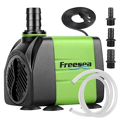 Submersible Aquarium Fountain Pump: 400GPH 25W Adjustable Ultra Quiet Small Fish Tank Water Pump with 5ft Tubing for Outdoor | Pond | Hydroponic | Waterfall - size: 25W/400GPH