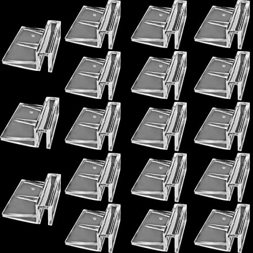 Weilan 18 Pieces Rimless Aquarium Lid Clips 6mm Thick Acrylic Rimless Glass Canopy Clips Holder Fish Tank Cover Support