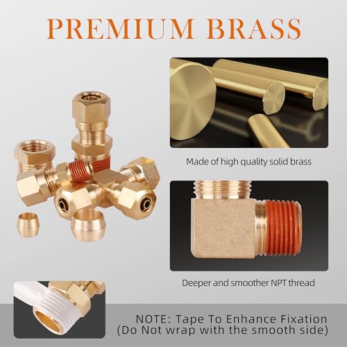 119PCS DOT Air Line Fittings Kit, Brass Compression 6 Size 1/4" 1/8" 3/8" 1/2" 5/8" 5/16" NPT Quick Connect Air Hose Fittings for DOT Air Line - size: 119pcs-1/4"/1/8"/3/8"/1/2"/5/8"/5/16" Kit, style: DOT Air Brake Line Fittings