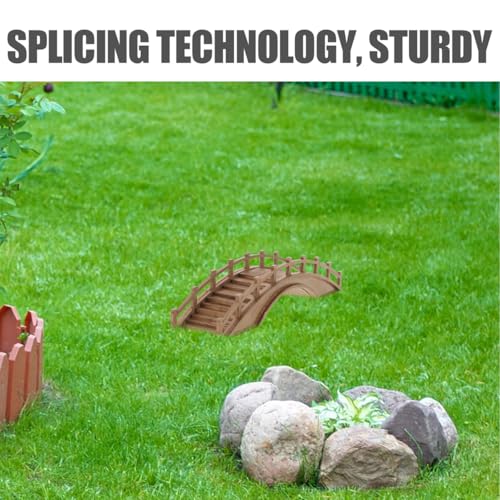 Miniature Wooden Arch Bridge Figurine for Bonsai Landscape Decor Tiny Wood Bridge Model for Micro Garden Scene and Outdoor Patio Decoration