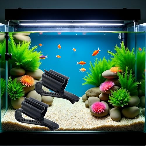 2Pcs Fish for Tank Mounting Clip Water Pipe Hose Holder Multifunction Adjustable Clamp for 0.31""-0.62"" Dia Tub Aquarium Tube Holder, Aquarium Air Pump Accessories Aquarium Pumps and Filters (Black) - color: Black