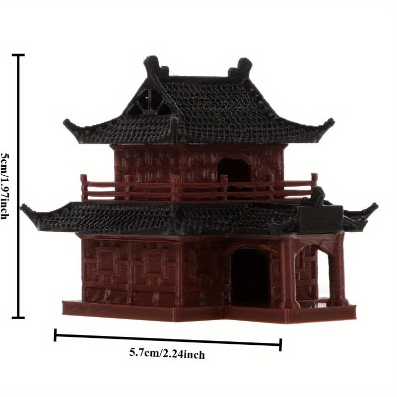 1pcs Ancient Style Inn Ornaments Bonsai Micro-Landscaping Ornaments Ancient Architecture Model Pavilion Wigwam Land and Water Tank Fish Tank Aquascape