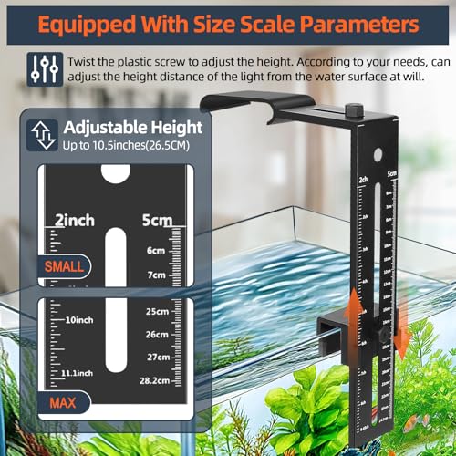 hygger Aquarium Light Clip Holder (for HG-957),2 Pieces, Aquarium Fish Tank Light Riser/Holder/Bracket/Stand/Mount - size: 2 pieces