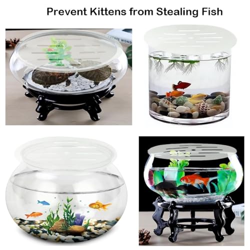 ZJchao Acrylic Aquarium Cover Lid 7.5 Inch Round Fish Tank Lid with Multi Hole Design for Turtles Reptiles Shrimps Anti Jump