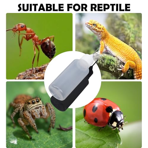 4 Pack 20ml Water Feeder Bottles for Ant Farms & Jumping Spiders – Mini Plastic Dropper with Metal Needle Tip for Insect Enclosures, Tarantula Habitats and Reptile Terrarium