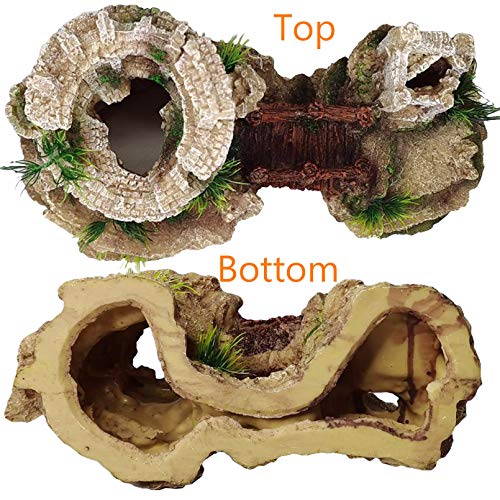 Hamiledyi Aquarium Antique Roman Column Castle Stone Cave Decorations, Fish Tank Artificial Resin Ruins European Ornaments, Large Landscaping for Betta Hide Play - style: Aquarium Castle Decoration