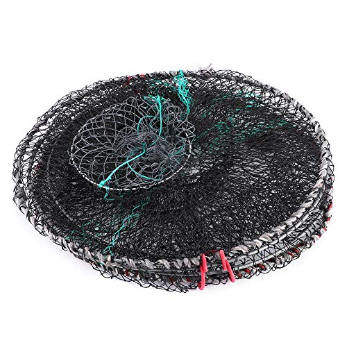 2pcs Cast Mesh Landing Bait Net, Foldable Fishing Trap Net, Lobster Shrimp Crab Trap Portable Folding Fishing Accessories for Crab Shrimp Minnow Crawfish Catfish, Foldable Fishing Trap Net, 2